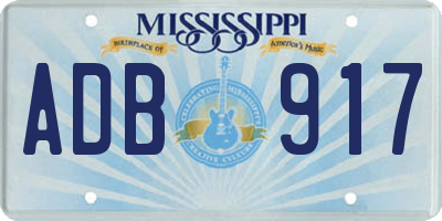 MS license plate ADB917