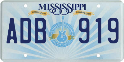 MS license plate ADB919