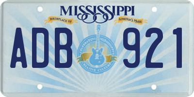 MS license plate ADB921