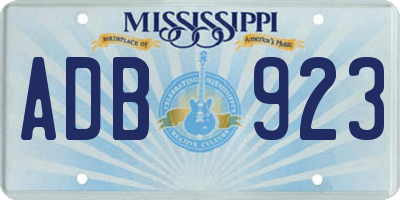 MS license plate ADB923