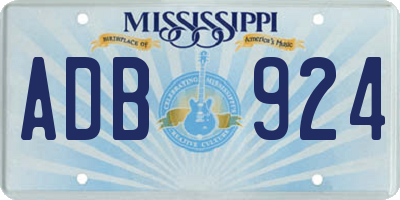 MS license plate ADB924