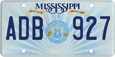 MS license plate ADB927
