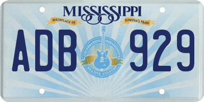 MS license plate ADB929