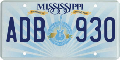 MS license plate ADB930