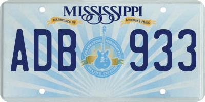MS license plate ADB933