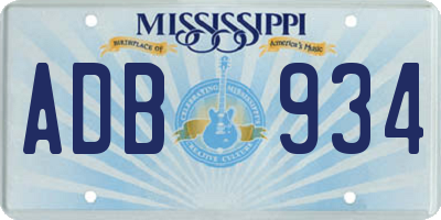 MS license plate ADB934