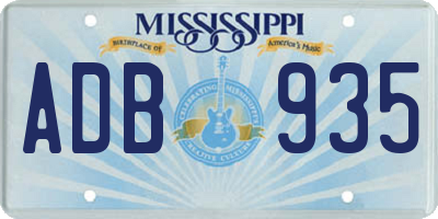 MS license plate ADB935