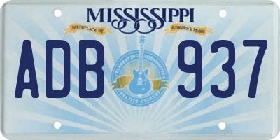 MS license plate ADB937