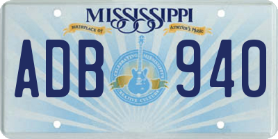 MS license plate ADB940