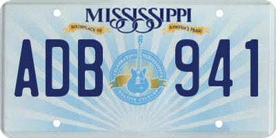 MS license plate ADB941