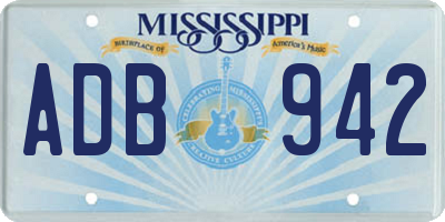 MS license plate ADB942