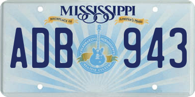 MS license plate ADB943