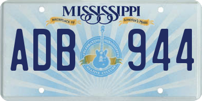 MS license plate ADB944