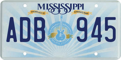 MS license plate ADB945
