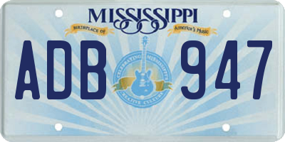 MS license plate ADB947