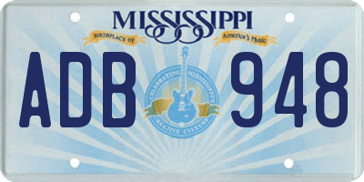 MS license plate ADB948