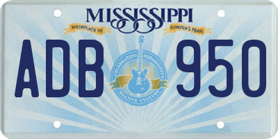 MS license plate ADB950