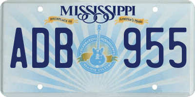 MS license plate ADB955