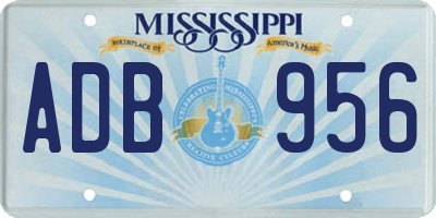 MS license plate ADB956