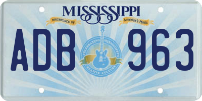 MS license plate ADB963