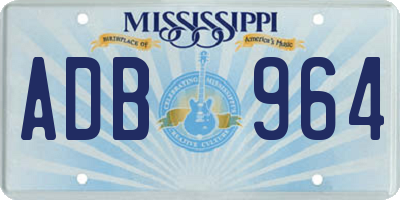 MS license plate ADB964