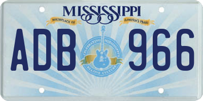 MS license plate ADB966