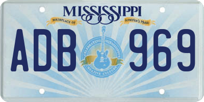 MS license plate ADB969