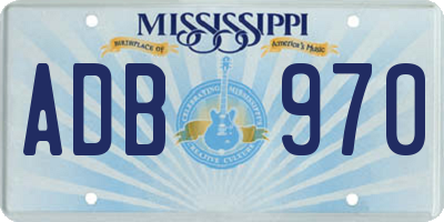 MS license plate ADB970