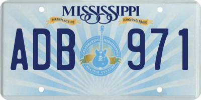 MS license plate ADB971