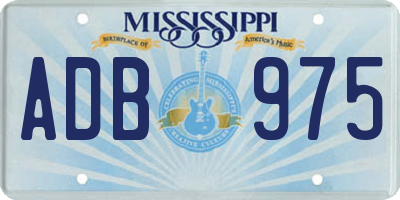 MS license plate ADB975