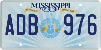 MS license plate ADB976