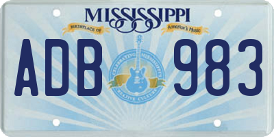 MS license plate ADB983