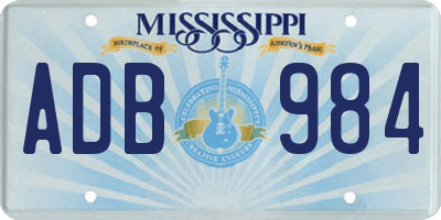 MS license plate ADB984
