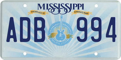 MS license plate ADB994