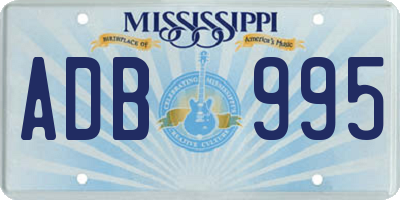 MS license plate ADB995