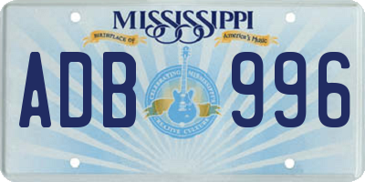 MS license plate ADB996