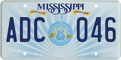 MS license plate ADC046