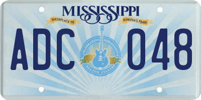 MS license plate ADC048