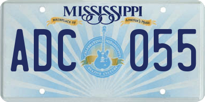 MS license plate ADC055