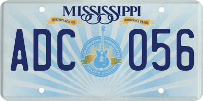 MS license plate ADC056
