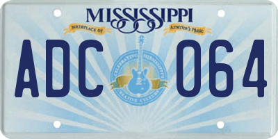 MS license plate ADC064