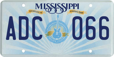 MS license plate ADC066