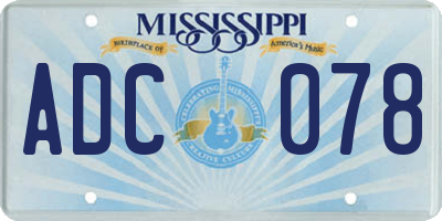 MS license plate ADC078