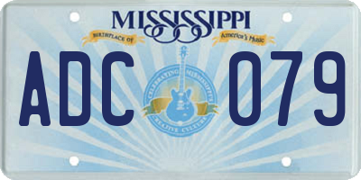 MS license plate ADC079