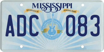 MS license plate ADC083