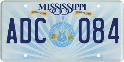MS license plate ADC084