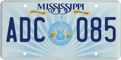 MS license plate ADC085