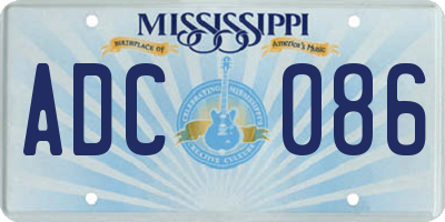 MS license plate ADC086