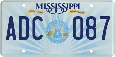 MS license plate ADC087