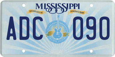 MS license plate ADC090